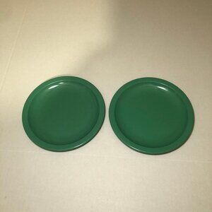 Vintage Texas Ware Plates 2 Green Melmac Melamine USA Unbreakable